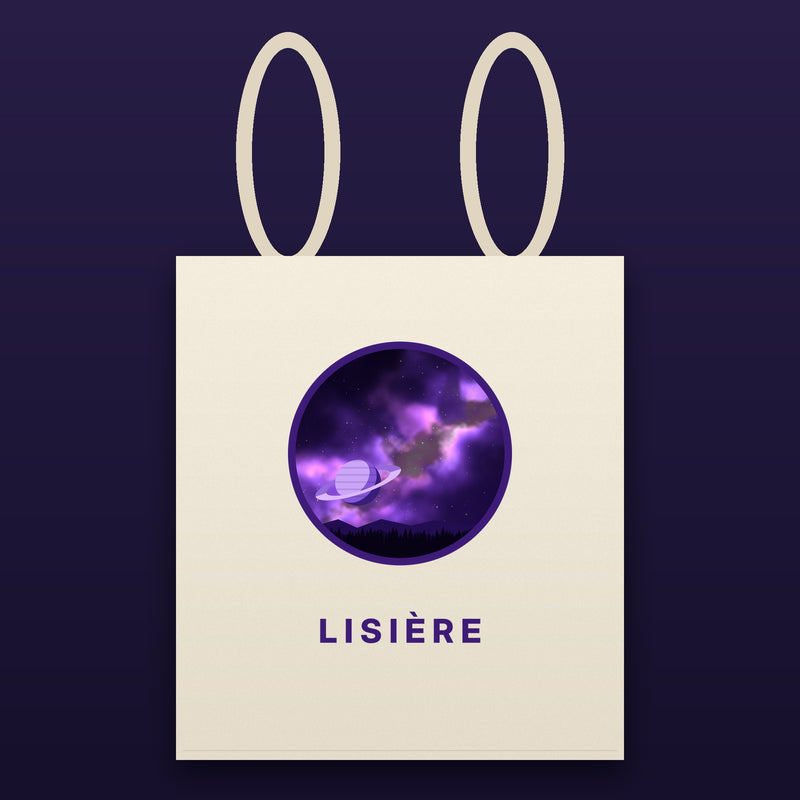 Tote bag Galaxie – emblème Lisière sur coton naturel