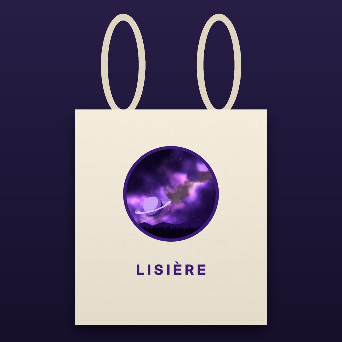 Tote bag Galaxie – emblème Lisière sur coton naturel
