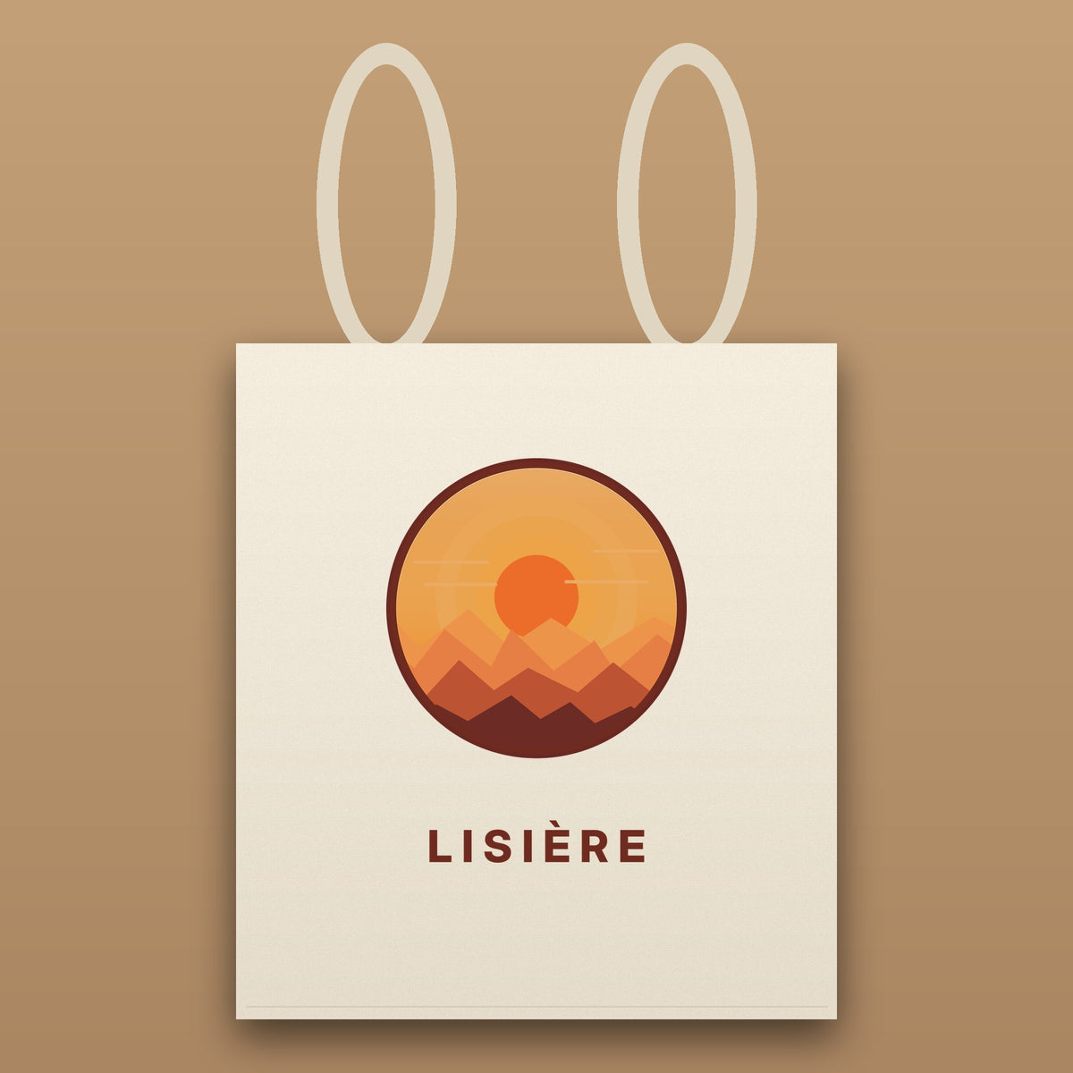 Tote bag Montagne – emblème Lisière sur coton naturel